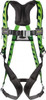 Honeywell Miller 400 Lb Capacity, Size Universal, Full Body AirCore Single D-Ring Safety Harness Polyester, Quick Connect Leg Strap, Quick Connect Chest Strap, Black/Green AC-QC/UGN - 80890635