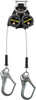 Honeywell Miller 9 ft. Long, 420 Lb Capacity, Galvanized Steel Cable Fall Limiter 3/16" Diam, Steel Locking Rebar Hook Connector, Aluminum Carabiner Connector with Integral Shock Pack MFLEC2-4/9FT - 41773755