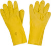 Ansell Size L (9), 12" Long, 20 mil Thick, Supported, Latex Chemical Resistant Gloves Textured Finish, Cotton Lined, Gauntlet Pinked Cuff, ANSI Abrasion Level 2, ANSI Cut Level 0, Yellow, FDA Approved 87-298-9 - 89307342