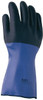 MAPA Professional Size L (9), 14" Long, Supported, Neoprene Chemical Resistant Gloves Textured Finish, Cotton Jersey Thermal Lined, Gauntlet Cuff, Black/Blue, FDA Approved 332429 - 08574493