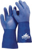 MCR Safety Size 2XL (11), 12" Long, 80 mil Thick, Supported, PVC Chemical Resistant Gloves Rough Finish, Interlock Knit Lined, Blue 6632XXL - 66582529