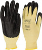Ansell Size M (8), ANSI Cut Lvl 2, Abrasion Lvl 3, Nitrile Coated Cut Resistant Gloves Palm & Fingers Coated, Kevlar Lining, Knit Wrist, Black/Yellow, Paired 11-500-8 - 71010839