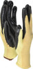 Ansell Size L (9), ANSI Cut Lvl 2, Abrasion Lvl 3, Nitrile Coated Cut Resistant Gloves Palm & Fingers Coated, Kevlar Lining, Knit Wrist, Black/Yellow, Paired 11-500-9 - 71010847