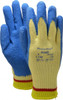 Ansell Size M (8), ANSI Cut Lvl 2, Abrasion Lvl 4, Natural Rubber Latex Coated Cut Resistant Gloves Palm & Fingers Coated, Kevlar Lining, Knit Wrist, Blue/Yellow, Paired 80-600-8 - 71011050