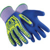 HexArmor Size M (8), ANSI Cut Lvl A3, Puncture Lvl 3, Nitrile Coated Cut & Puncture Resistant Gloves Fully Coated, Knit Wrist Cuff, Blue/Hi-Vis, Paired 7102-M (8) - 18370445