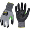 Ironclad Size L (9), ANSI Cut Lvl A2, Abrasion Lvl 4, Polyurethane Coated Cut Resistant Gloves 11" Long, Palm Coated, Unlined, Knit Wrist, Gray/Black, Paired KKC2PU-04-L - 99494916