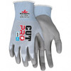 MCR Safety Size S, ANSI Cut Lvl A2, Polyurethane Coated HPPE Fiber/Stainless Steel Cut Resistant Gloves Palm & Fingers Coated, HPPE/Stainless Steel Blend Lining, Knit Wrist, Blue, Paired 92718PUS - 31626146