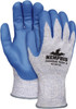 MCR Safety Size XL (10), ANSI Cut Lvl 5, Nitrile Coated Synthetic Leather Cut Resistant Gloves 10" Long, Palm & Fingertips Coated, Slip-On Cuff, Blue, Paired 9672DT5XL - 43440213