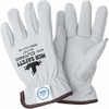MCR Safety Size L, ANSI Cut Lvl A4, Puncture Lvl 3, Goatskin Leather Cut Resistant Gloves Dyneema Diamond Lining, Slip-On Cuff, Blue, White, Paired 3611DTL - 49059769