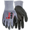 MCR Safety Size M, ANSI Cut Lvl A3, Puncture Lvl 4, Abrasion Lvl 5, Polyurethane Coated Cut & Puncture Resistant Gloves Palm & Fingertips Coated, Knit Wrist, Blue/Gray, Paired 92715PUM - 90775867