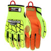 MCR Safety Size XL/2XL, ANSI Cut Lvl A9, Puncture Lvl 5, Abrasion Lvl 4, Cut & Puncture Resistant Gloves Kevlar Lining, Orange, Lime, Paired PD4900XL - 14766539