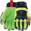 PIP Size S, ANSI Cut Lvl A3, Cut Resistant Gloves Polyester Lining, Hook & Loop Wrist, Black/Green, Paired 87812/S - 18481275