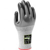 SHOWA Size L (8), ANSI Cut Lvl A3, Puncture Lvl 2, Abrasion Lvl 4, Nitrile Coated ATA/HPPE Blend Cut & Puncture Resistant Gloves Palm, Fingers & Knuckles Coated, DURACoil Lining, Knit Wrist, Gray, Paired 576L-08 - 10987337