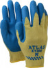 SHOWA Size M (8), ANSI Cut Lvl 3, Abrasion Lvl 4, Rubber Coated Cut Resistant Gloves Palm & Fingers Coated, Kevlar Lining, Knit Wrist, Yellow/Blue, Paired KV300M-08 - 65067290