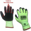 Tilsatec Size L (9), ANSI Cut Lvl A4, Puncture Lvl 3, Abrasion Lvl 4, Micro-Foam Nitrile Coated Cut & Puncture Resistant Gloves Palm & Fingertips Coated, Elastic Knit Cuff, Hi-Vis Green, Tear Away, Paired TTP333DTMF090 - 90691544