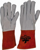 MCR Safety Size L (10) Goatskin Welding Glove Use for MIG/TIG Welding, Gauntlet Cuff, Wing Thumb, 9" OAL, White/Chestnut, Paired 4840L - 02357366