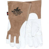 MCR Safety Size L Cowhide Welding Glove Use for General Welding, Gauntlet Cuff, Wing Thumb, White/Brown, Paired 4891L - 98975808