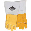 MCR Safety Size M Foam Lined Elkskin Welding Glove Use for General Welding, Gauntlet Cuff, Straight Thumb, Gold, Paired 49751M - 98976012