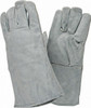 PRO-SAFE Size L Cotton Lined Cowhide Welding Glove Use for General Welding, Gauntlet Cuff, Wing Thumb, 13-1/2" OAL, Gray, Paired 73-888A - 06528152