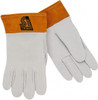 Steiner Size M Deerskin Welding Glove Use for TIG Welding, Safety Cuff, 10" OAL, White/Chestnut, Paired 0221-M - 06457634