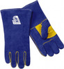 Steiner Size L Cotton/Foam Lined Cowhide Welding Glove Use for General Welding, Gauntlet Cuff, Wing Thumb, 13-1/2" OAL, Blue, Paired 2519B-L - 09131186
