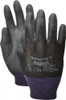 Ansell Size XS (6) Polyurethane Coated Nylon General Protection Work Gloves For General Purpose, Palm & Fingers Coated, Knit Wrist Cuff, Full Fingered, Black, Paired 48-101-6 - 93673739