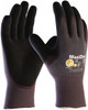 ATG Size 2XL Nitrile Coated Polyethylene Blend Work Gloves For General Purpose, Palm & Fingers Coated, Knit Wrist Cuff, (3) Half Fingered/(2) Full Fingered, Purple/Black, Ambidextrous 56-424/XXL - 55669071