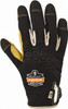 Ergodyne Size L (9) Leather Work Gloves For Mechanics & Lifting, Uncoated, Hook & Loop Cuff, Full Fingered, Black/Tan, Paired 17144 - 07018344