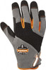 Ergodyne Size 2XL (11) Polyester Blend Work Gloves For Mechanics & Lifting, Uncoated, Hook & Loop Cuff, Full Fingered, Black/Gray, Paired 17046 - 70294533