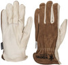 MCR Safety 12 Pairs Size L (9) Split Back/Grain Palm Cowhide General Protection Work Gloves For Work & Driver, Uncoated, Full Fingered, Cream/Black/Brown, Paired 3204L - 53476396