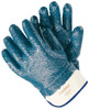 MCR Safety Size L (9) Nitrile Coated Cotton General Protection Work Gloves For General Purpose, Fully Coated, Safety Cuff, Blue/White, Paired 9761 - 70346440