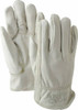 MCR Safety Size M (8) Grain Cowhide General Protection Work Gloves For Work & Driver, Uncoated, Slip-On Cuff, Full Fingered, Cream, Paired 3200M - 70548946