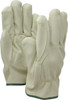 MCR Safety Size M (8) Split Cowhide General Protection Work Gloves For Work & Driver, Uncoated, Slip-On Cuff, Full Fingered, Beige, Paired 3730DPM - 72052483