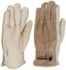 MCR Safety 12 Pairs Size XL (10) Split Back/Grain Palm Cowhide General Protection Work Gloves For Work & Driver, Uncoated, Full Fingered, Cream/Black/Brown, Paired 3204XL - 73179244