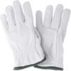 MCR Safety Size M Leather Abrasion, Cut & Puncture Protection Work Gloves For Work & Driver, Slip-On Cuff, Full Fingered, White/Green, Paired 3604HPM - 94633328
