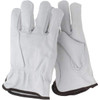 MCR Safety Size L Leather Abrasion & Puncture Protection Work Gloves For Work & Driver, Slip-On Cuff, Full Fingered, White, Paired 3313L - 94633344