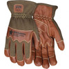 MCR Safety Size M Goatskin Work Gloves For Work & Driver, Uncoated, Slip-On Cuff, Full Fingered, Brown, Paired MU3624FRM - 98976368
