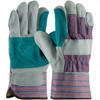 PIP Size L Cowhide General Protection Work Gloves For Work & Driver, Uncoated, Safety Cuff, Blue/Gray, Paired 84-7533J - 10361939