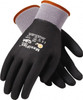 PIP Size M (8) Nitrile Coated Nylon General Protection Work Gloves For General Purpose, Fully Coated, Knit Wrist Cuff, Full Fingered, Black/Gray, Paired 34-876/M - 84492362