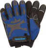 PRO-SAFE Size M (8) Synthetic Synthetic Leather General Protection Work Gloves For Mechanics & Lifting, Uncoated, Hook & Loop Cuff, Full Fingered, Black/Blue, Paired GLA-M3-M - 58428269