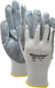 PRO-SAFE Size XL (10) Nitrile Coated Nylon General Protection Work Gloves For General Purpose, Palm & Fingers Coated, Knit Wrist Cuff, Full Fingered, Gray/White, Paired 45-100-XL - 70347448