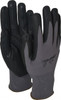 PRO-SAFE Size L (9) Nitrile Coated Nylon General Protection Work Gloves For General Purpose, Palm & Fingers Coated, Knit Wrist Cuff, Full Fingered, Black/Gray, Paired 45-110-L - 70347471