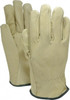 PRO-SAFE Size M (8) Grain Pigskin General Protection Work Gloves For Work & Driver, Uncoated, Slip-On Cuff, Full Fingered, Natural, Paired PS-70-300/M - 76551878