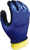 SHOWA Size XL (9) Nitrile Coated Nitrile Foam Cold Protection Work Gloves For General Purpose, Fully Coated, Gauntlet Cuff, Full Fingered, Blue/Black, Paired 477XL-09 - 36535342