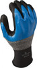 SHOWA Size L (8) Nitrile Coated Synthetic Blend General Protection Work Gloves For General Purpose, Palm & Fingers Coated, Knit Wrist Cuff, Full Fingered, Black/Blue/Gray, Paired 376L-08 - 57216285