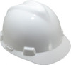 MSA Safety ANSI Type I Class E 8-Point Pin Lock Hard Hat One Size Fits Most, Polyethylene, Slotted, White 10057441 - 06302210