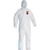 KleenGuard 24 Qty 1 Pack Size L SMS General Purpose Coveralls White, Zipper Closure, Elastic Cuffs, Elastic Ankles, Serged Seams 49113 - 06589527