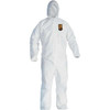 KleenGuard 25 Qty 1 Pack Size 3XL Film Laminate General Purpose Coveralls White, Zipper Closure, Elastic Cuffs, Elastic Ankles, Serged Seams 44326 - 08430035