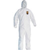 KleenGuard Pack of 25 Size 2XL Polypropylene General Purpose Coveralls White, Zipper Closure, Elastic Cuffs, Elastic Ankles, Serged Seams 12226 - 77795698