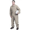 Stanco Safety Products Size M Tan HRC 2 Flame Resistant/Retardant Coveralls 38 to 40" Chest, Indura, 7 Pockets, Zipper Closure, Snap Cuffs, Straight Ankles FRI-681TN-M - 03747508